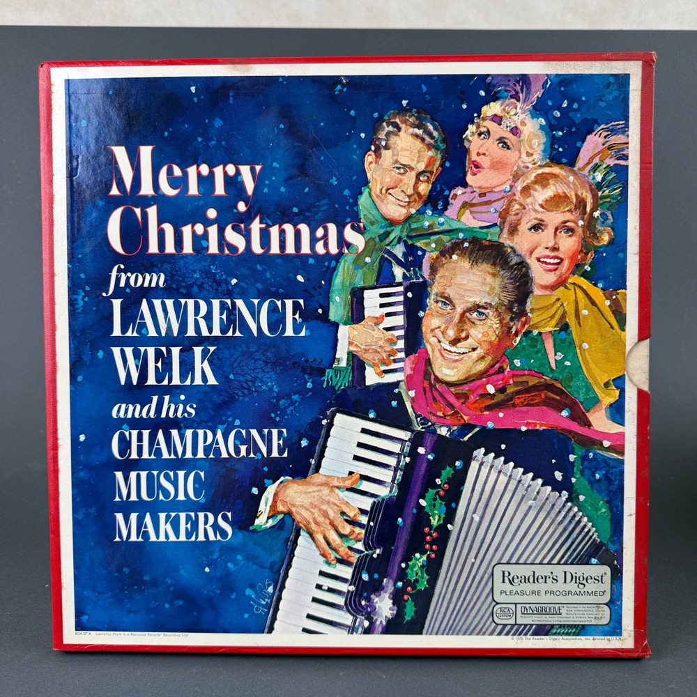 Lawrence Welk Merry Christmas 4‎ LP Vinyl Record Box Set Readers Digest RD4-07-A